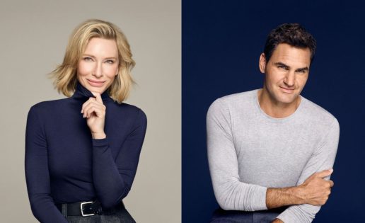 cate blanchett roger federer uniqlo heattech cashmere